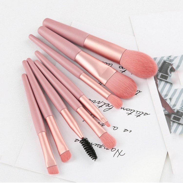 8pcs Mini Makeup Brush Set Soft Synthetic Fiber Bristle For Loose ...