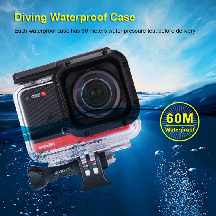 60M Underwater Waterproof Camera Housing Diving Case For Insta360 ONE R ...