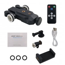 Electric Track Slider Dolly Car Remote Control for Canon Camera Camcorder Mobile Phone Gopro C100 Black 