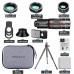 W28+D28 Photography Kit Phone Tripod Telephoto Lens Fish Eye Lens Wide Angle Macro Lens Phone Clip