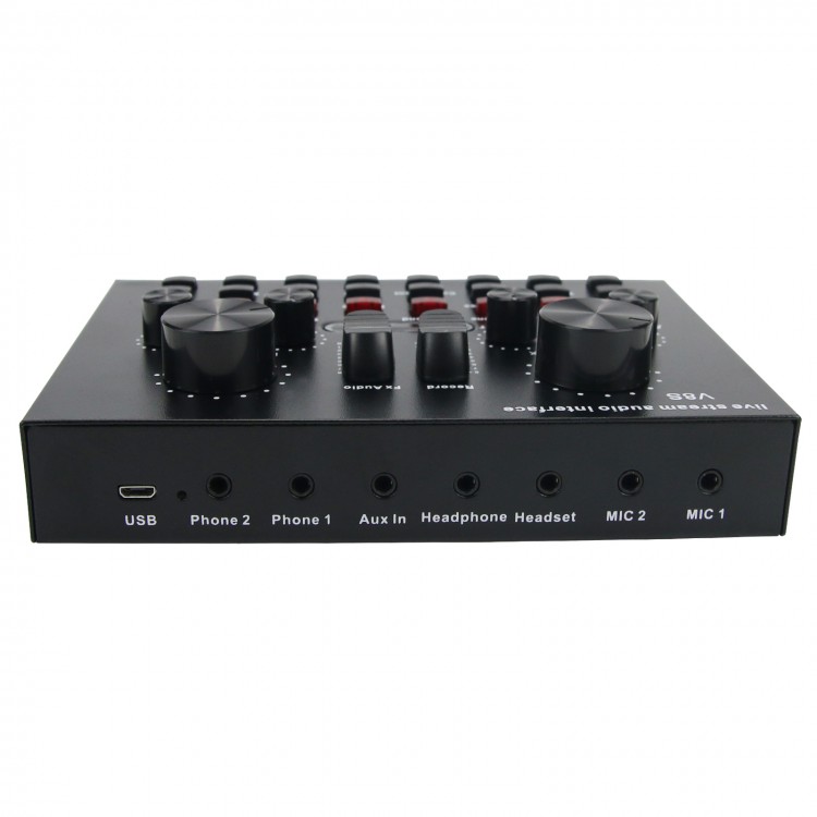 V8S Sound Card Live Stream Audio Interface Bluetooth Sound Card 16 ...