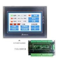 For Samkoon EA-043A 4.3-Inch HMI Touch Screen 480*272 + FX3U-56MR PLC Industrial Controller Board