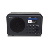 WR-336N Wooden WiFi Internet Radio Rechargeable High-End Bluetooth Speaker Radio Dual Alarms Black