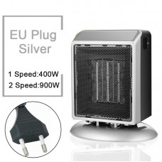 YND-900 Mini Space Heater 900W Electric Heater Fan Office Bathroom PTC Ceramic Heater EU Plug Silver