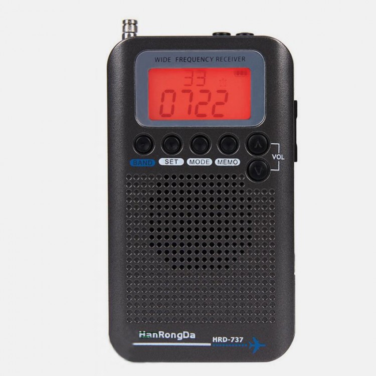 HRD-737 Air Band Radio Receiver Full Band Radio Alarm Clock VHF ...