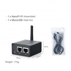 NanoPi R1 IoT Router Two Network Port 512M RAM 0GB EMMC + MicroUSB Cable For Ubuntu OpenWrt