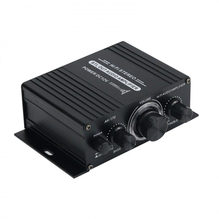 AK-170 Mini Amplifier 20+20W HiFi Stereo Amp 2 Channel Power Amplifier ...