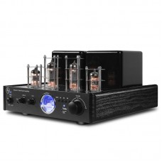 AV-2030 Black Vacuum Tube Power Amplifier 30Wx2 Headphone Amplifier DAC VU Meter Fits Home Speakers