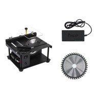 Mini Table Saw Desktop Saw Cutter w/ Saw Blade Adjustable Speed Adjustable Angle For Woodworking