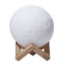 8CM 3D Moon Night Light Lamp USB Rechargeable Atmosphere Night Light Touch Control 3 Light Colors
