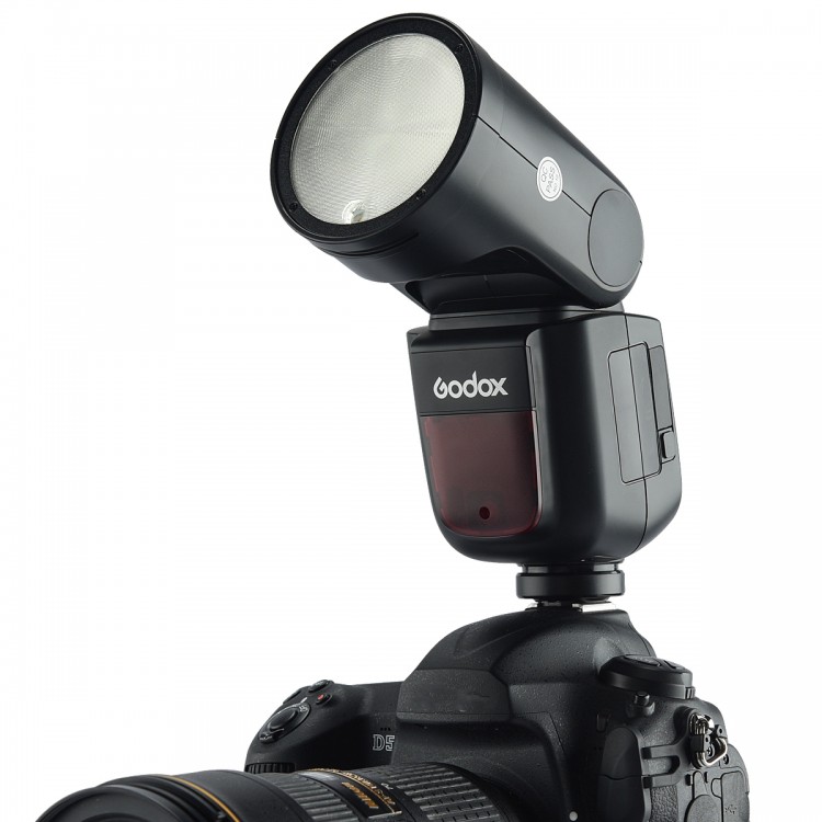 Godox V1N TTL Li-ion Round Head Camera Flash Light External Flash 76Ws ...