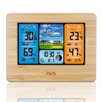 FanJu Weather Station Digital Thermometer Hygrometer Wireless Sensor Forecast Temperature Watch Wall Desk Alarm Clock