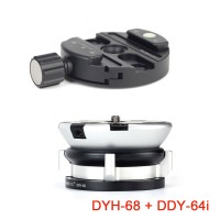 SUNWAYFOTO DYH-68 Leveling Base Leveling Head + DDY-64i Tripod Head Quick Release Clamp Discal Clamp