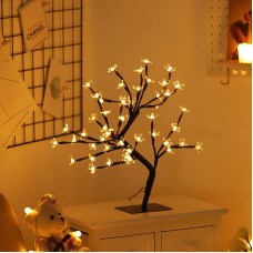 45CM/17.7" Cherry Light Tree Indoor Lighted Tree 48-LED Artificial Tree Decoration For Bedroom Living Room