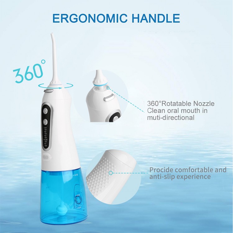 WF-203 Portable Water Flosser Cordless 300ML Waterproof Rechargeable ...