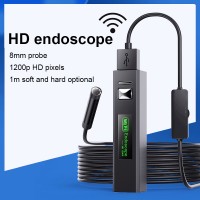 YPC110 5MP Wifi Endoscope Camera HD 1200P Industrial Borescope 8MM 1M/3.3FT Semi-Rigid Cable 8 LEDs