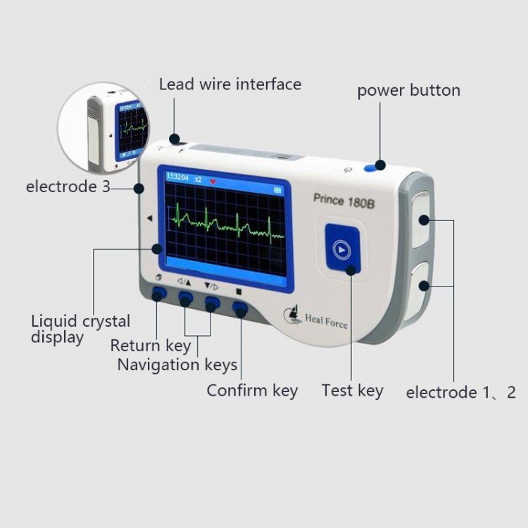 Heal Force Prince 180b Portable Ecg Monitor Ekg Monitor Household Ekg 