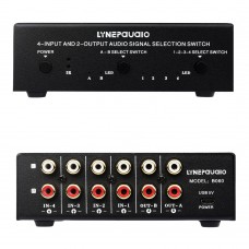 B060 Audio Selector Audio Switcher 4 IN 2 OUT or 2 IN 4 OUT Lossless Bidirectional Switching