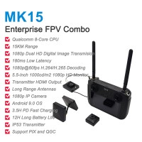 SIYI MK15 Enterprise FPV Combo 15KM RC Transmitter Receiver Image 1080P Transmission System