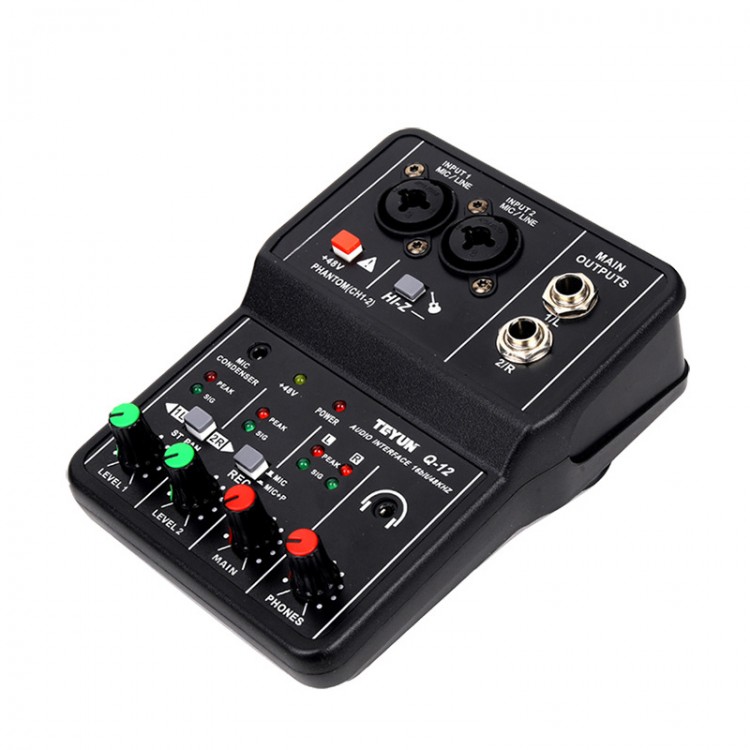 TEYUN Q-12 Professional Computer Recording Sound Card 16Bit 48KHz Audio ...