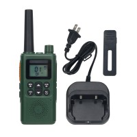 Mini Walkie Talkie UHF Radio 22CH Handheld Transceiver (Army Green) Enables Smooth Communication