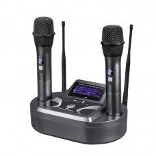 FU-677 Professional Wireless Microphone System KTV Cordless Microphone System with Two Mics Reverb Function