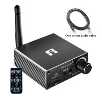 Famshion D18 Bluetooth Receiver 5.1 w/ Remote Control 1 to 1 Audio Cable for Old Speakers Power Amp