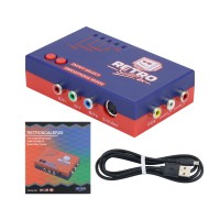 RetroScaler2x AV Converter and Line-Doubler AV to HDMI Converter (Blue) for PS2/N64/NES/Dreamcast