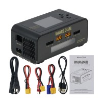 GENS ACE IMARS Dual Channel Balance Charger Smart Charger AC200W DC600W High Power Balanced Fast Charge-Black