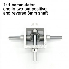 90-Degree Bevel Gearbox 1:1 Bevel Gear Module One IN Two OUT Forward & Reverse  with 8MM Shaft
