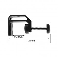 WN-38 C Clamp Mount Aluminum Alloy Desktop Camera Clamp 1/4 and 3/8 Screw Thread for Phone Camera