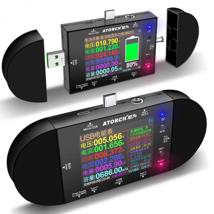 ATORCH UD24 USB Voltmeter Voltage Current Meter DC Digital Tester 2 4 Screen W PD Decoy