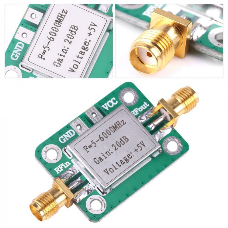 5-6000MHz RF Power Amplifier UWB Medium Power RF Power Amp Gain 20DB ...