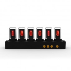 EleksMaker EleksTube N6 6-Digit RGB Pseudo Glow Tube Clock Creative Decoration Radio Call Sign Black