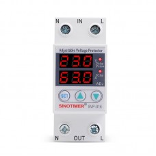 SVP-916 63A Over Voltage Protection Limit Current Dual Display Adjustable Voltage Monitoring Device Protector Relay 220V