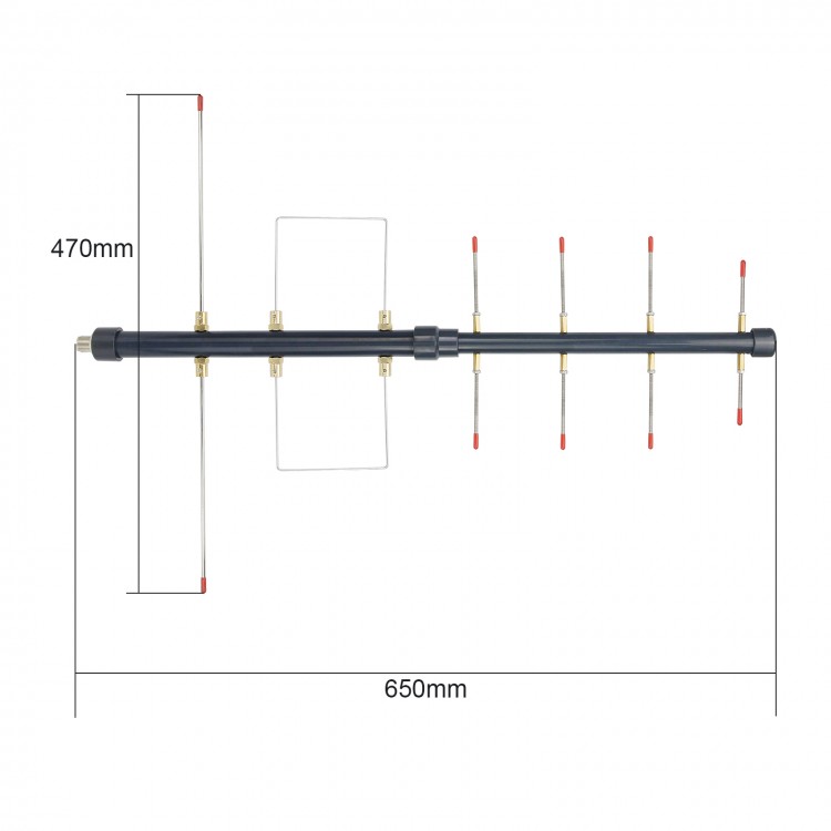 HamGeek HG-U80 6-Element Yagi Antenna UHF 400Mhz-480Mhz Full-Band