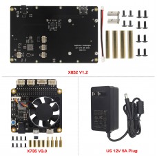 Raspberry Pi X832 V1.2 and X735 V3.0 with a Power Adaptor 3.5inch SATA NAS Storage Expansion Board
