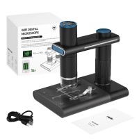 1000X WiFi Digital Microscope with Bracket Portable Electron Magnifier with Adjustable LED for Skin Detection