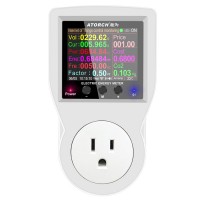 ATORCH S1 Bluetooth Electric Energy Meter Power Socket Multi-energy Monitoring Meter 2.4" Display