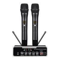 TZT X-6 UHF Wireless Microphone System KTV Cordless Microphone System with Two Cordless Microphones