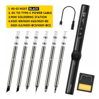 HS-01 Black Standard Version Smart Soldering Iron Constant Temperature Maintenance Soldering with 6 Iron Tips for FNIRSI