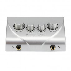 N1 Silvery Audio Mixer High Performance Mini Karaoke Sound Mixer with RCA and 6.35mm Interface