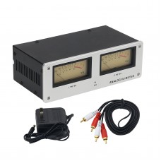 Silvery MIC-73 Voice Control Square Analog VU Meter Wire-free with Aluminum Alloy Panel and LED Warm Backlight
