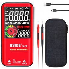 BSIDE S11 Rechargeable Smart Multimeter Tester AC DC Voltage Resistance Capacitance Tester Red