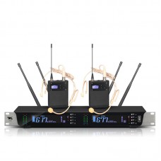 TKL RX99 Professional Wireless Headset Microphone System w/ Two Head Mics Skin Color for Performance