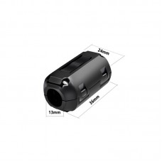 13mm Black Ferrite Choke Balun for EMC Demagnetization Filter Anti-interference Device Clip-on Version