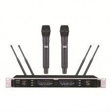 TZT SK-9900 Professional Wireless Microphone System Cordless Microphone System w/ 2 Black Handheld Mics