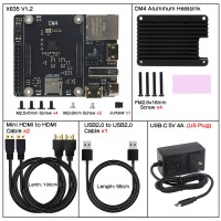 X635 Expansion Board Carrier Board with C235 Heatsink and Power Adapter HDMI to CSI-2 for CM4 M.2 NVME SATA SSD for Raspberry Pi