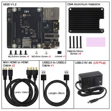 X635 Expansion Board Carrier Board with C235 Heatsink and Power Adapter HDMI to CSI-2 for CM4 M.2 NVME SATA SSD for Raspberry Pi