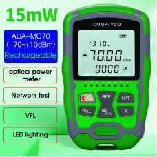 -70 ~ +10dBm AUA-MC70 15MW 4 in 1 Mini OPM Rechargeable Optical Power Meter Red Light Integrated Machine